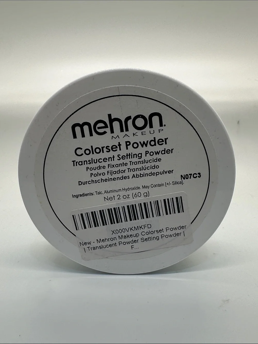 MEHRON Translucent Colorset Powder - White, primer and set Spray.